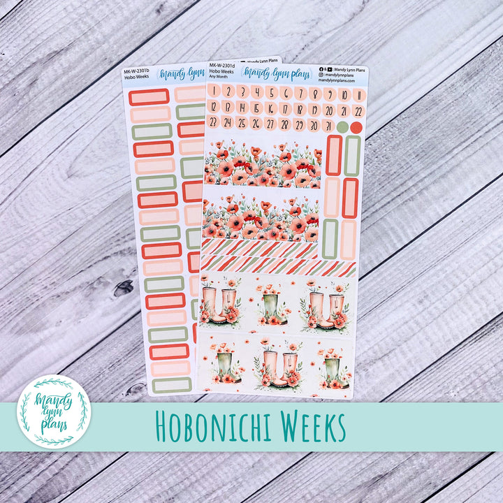 Any Month Hobonichi Weeks Monthly Kit || Red Poppies || MK-W-2301