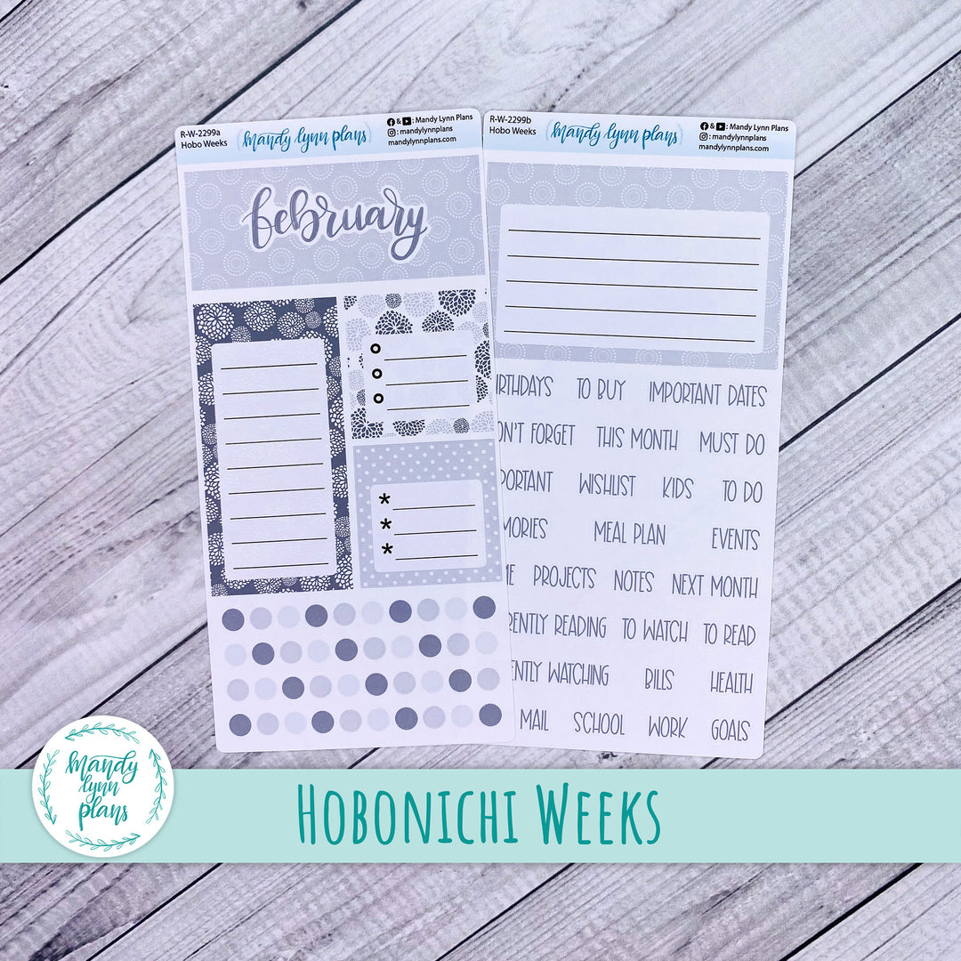 February Hobonichi Weeks Dashboard || Minimalist || R-W-2299