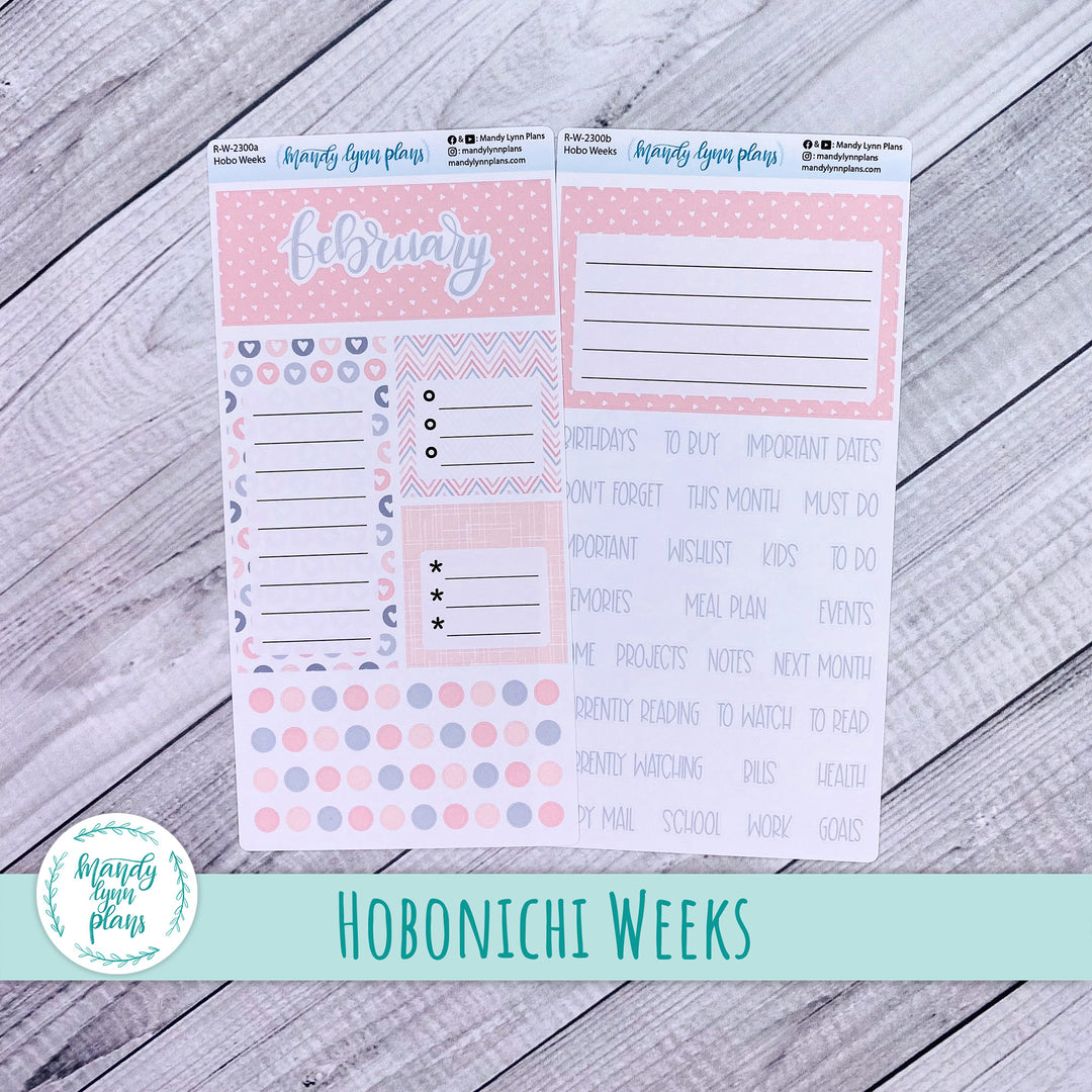 February Hobonichi Weeks Dashboard || Be Mine || R-W-2300