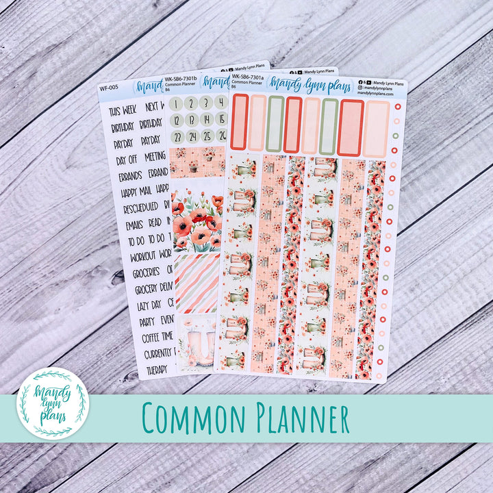 A5, B6, N1 & N2 Common Planner Weekly Kit || Red Poppies || 301