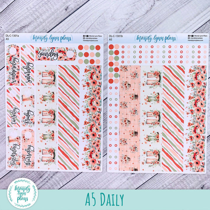 A5 Daily Kit || Red Poppies || DL-C-1301