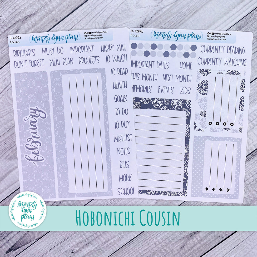 February Hobonichi Cousin Dashboard || Minimalist || R-1299