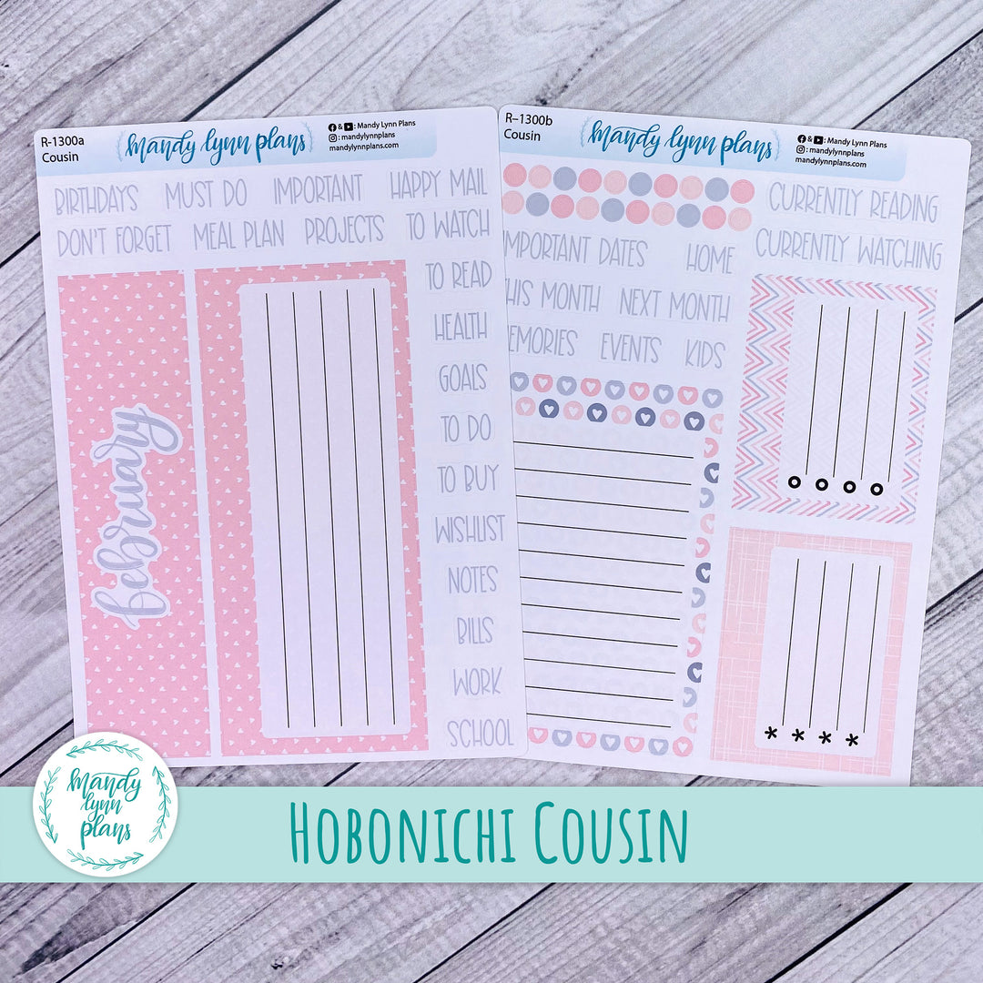 February Hobonichi Cousin Dashboard || Be Mine || R-1300