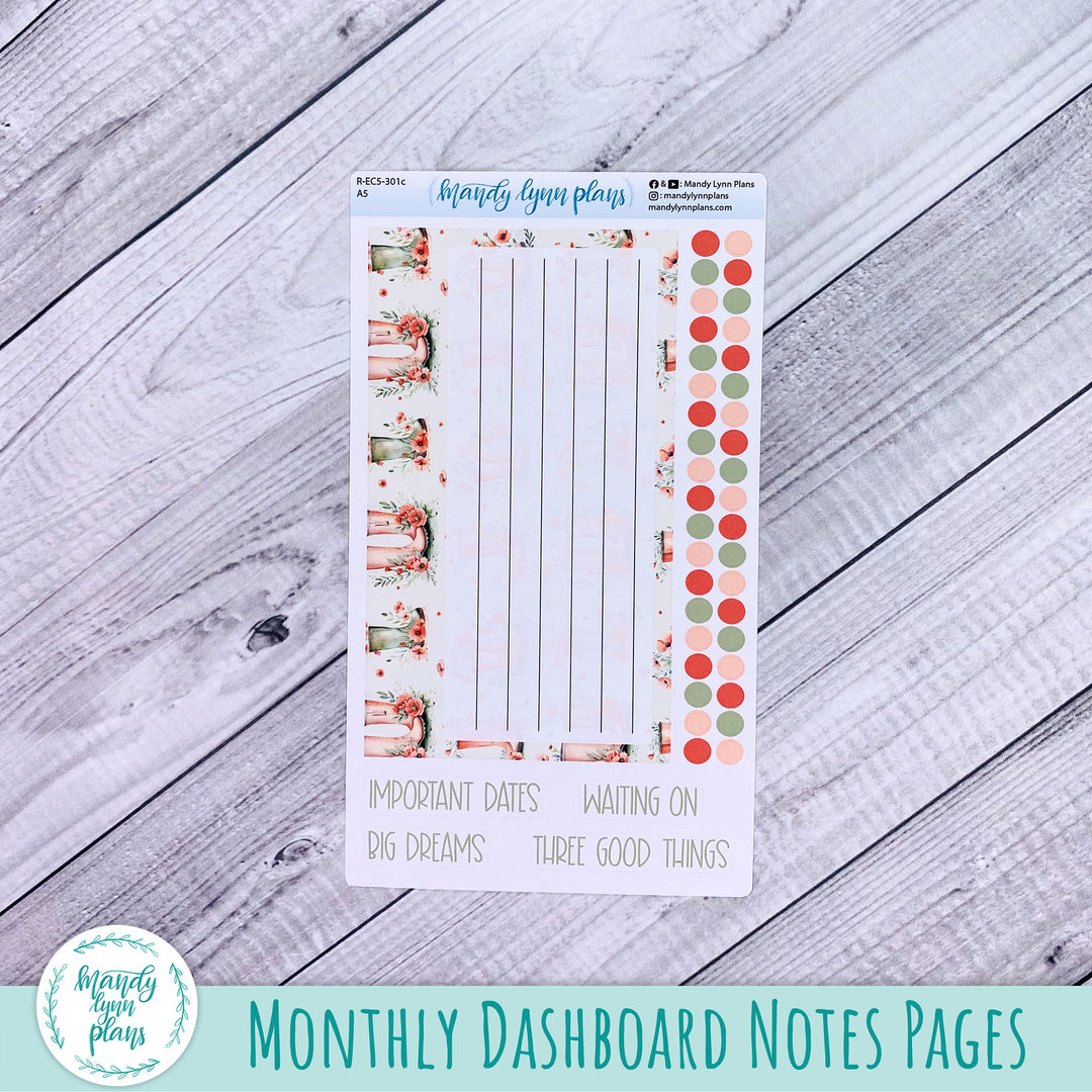 February EC A5 Dashboard Kit || Red Poppies || R-EC5-301