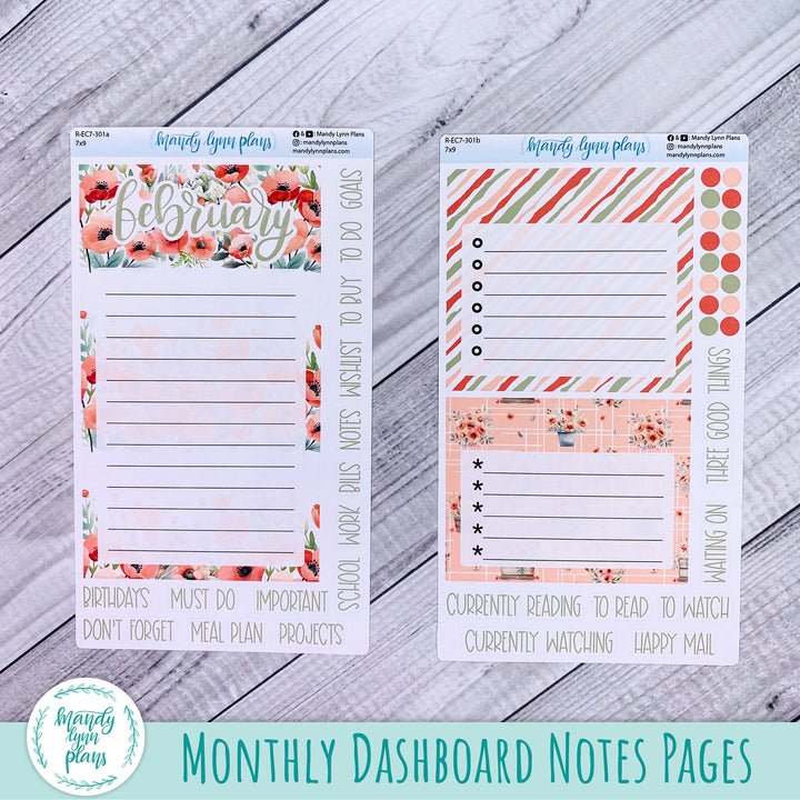 February EC 7x9 Dashboard Kit || Red Poppies || R-EC7-301