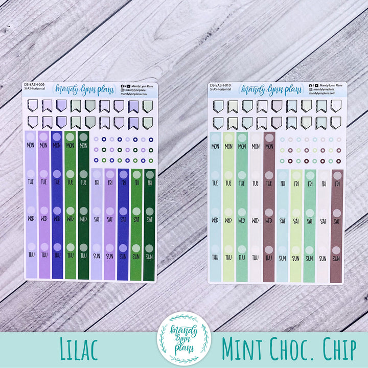 A5 Common Planner Horizontal Weekly Days and Date Cover Strips