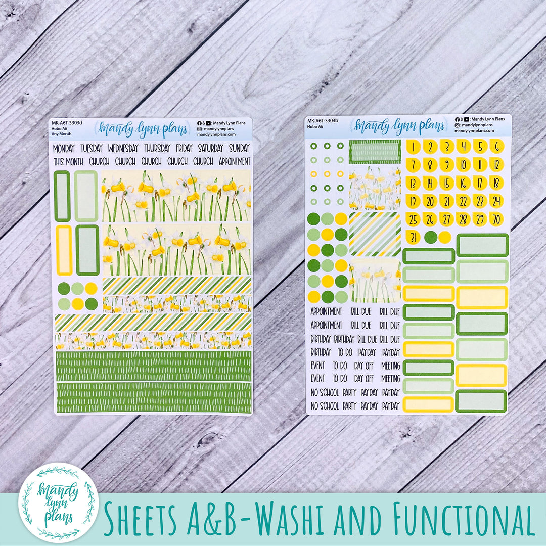 Any Month Hobonichi A6 Monthly Kit || Daffodils || MK-A6T-3303