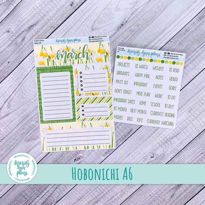 March A6 Hobonichi Dashboard || Daffodils || R-A6T-3303