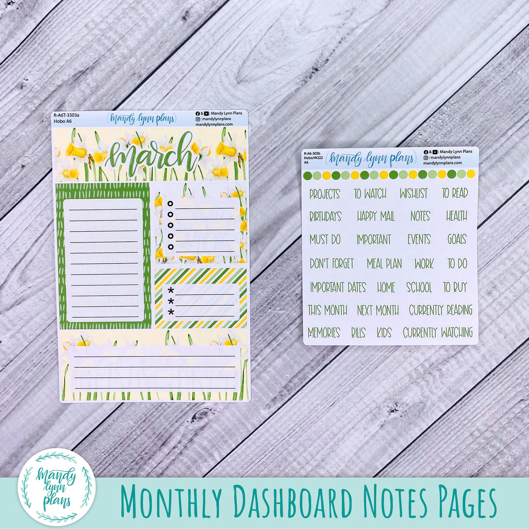 March A6 Hobonichi Dashboard || Daffodils || R-A6T-3303