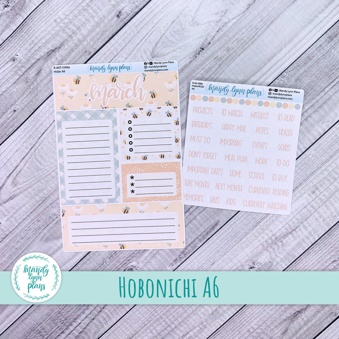 March A6 Hobonichi Dashboard || Honey Bees || R-A6T-3306