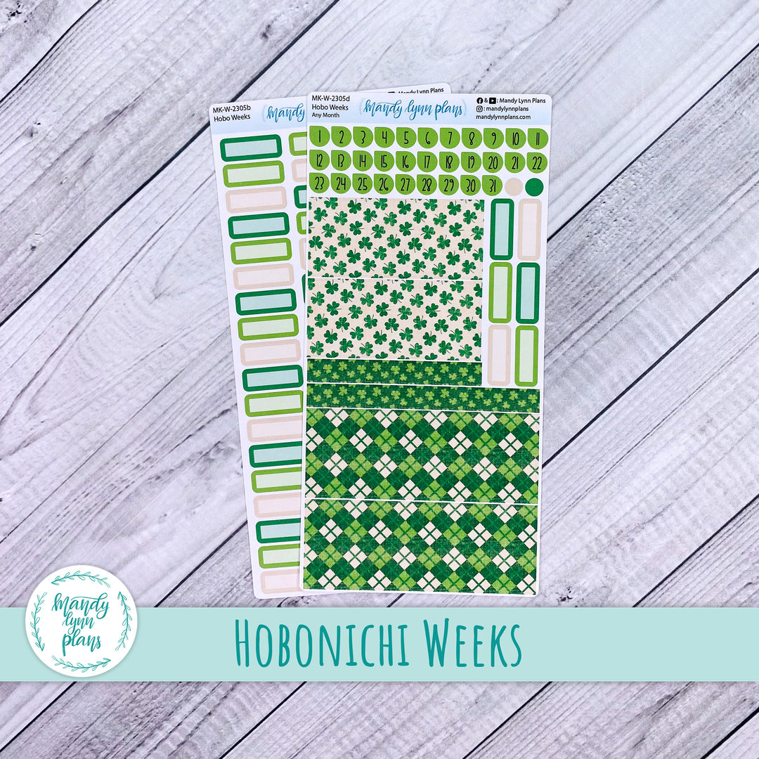 Any Month Hobonichi Weeks Monthly Kit || Vintage Shamrocks || MK-W-2305