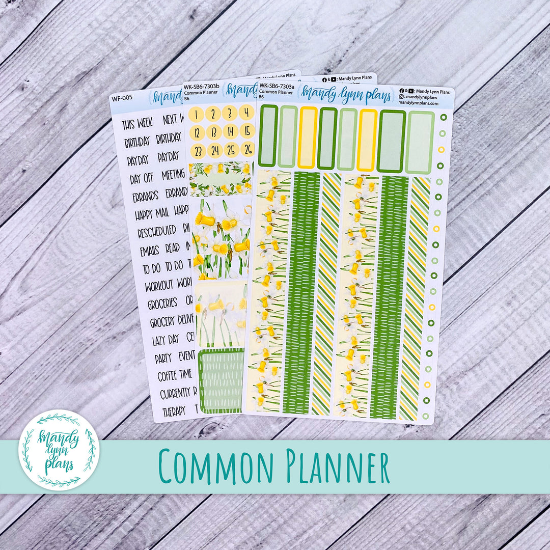 A5, B6, N1 & N2 Common Planner Weekly Kit || Daffodils || 303