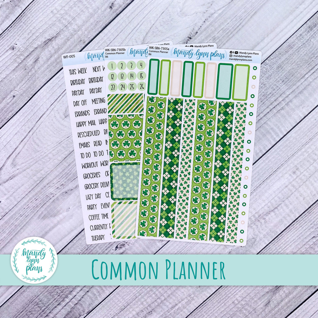 A5, B6, N1 & N2 Common Planner Weekly Kit || Vintage Shamrocks || 305