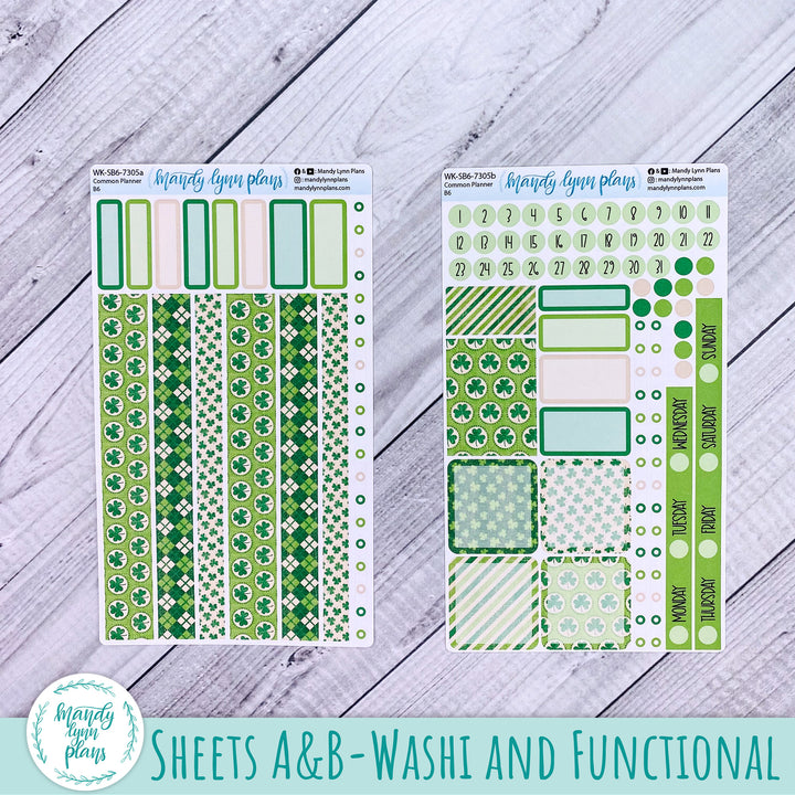 A5, B6, N1 & N2 Common Planner Weekly Kit || Vintage Shamrocks || 305