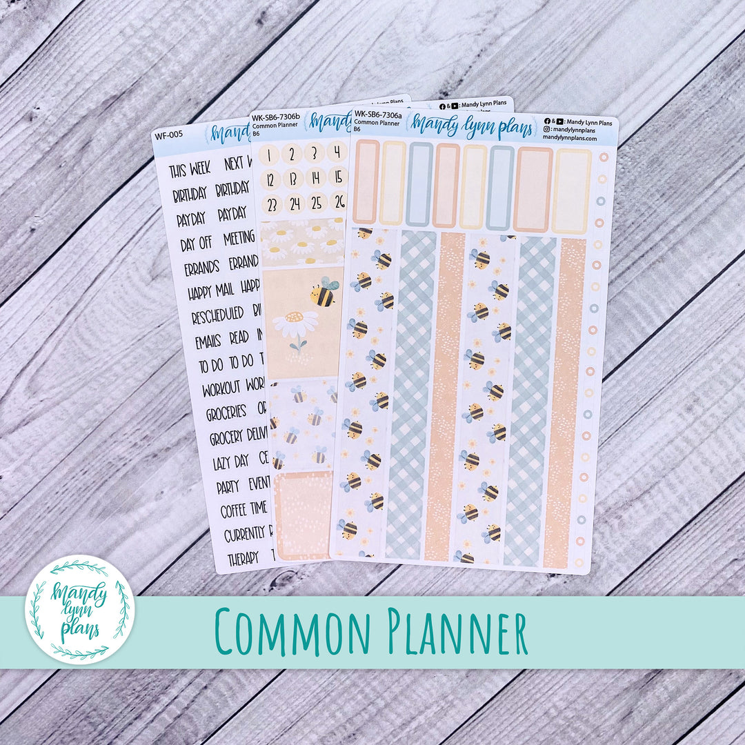 A5, B6, N1 & N2 Common Planner Weekly Kit || Honey Bees || 306