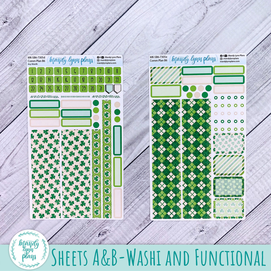 Any Month Common Planner Monthly Kit || Vintage Shamrocks || 305