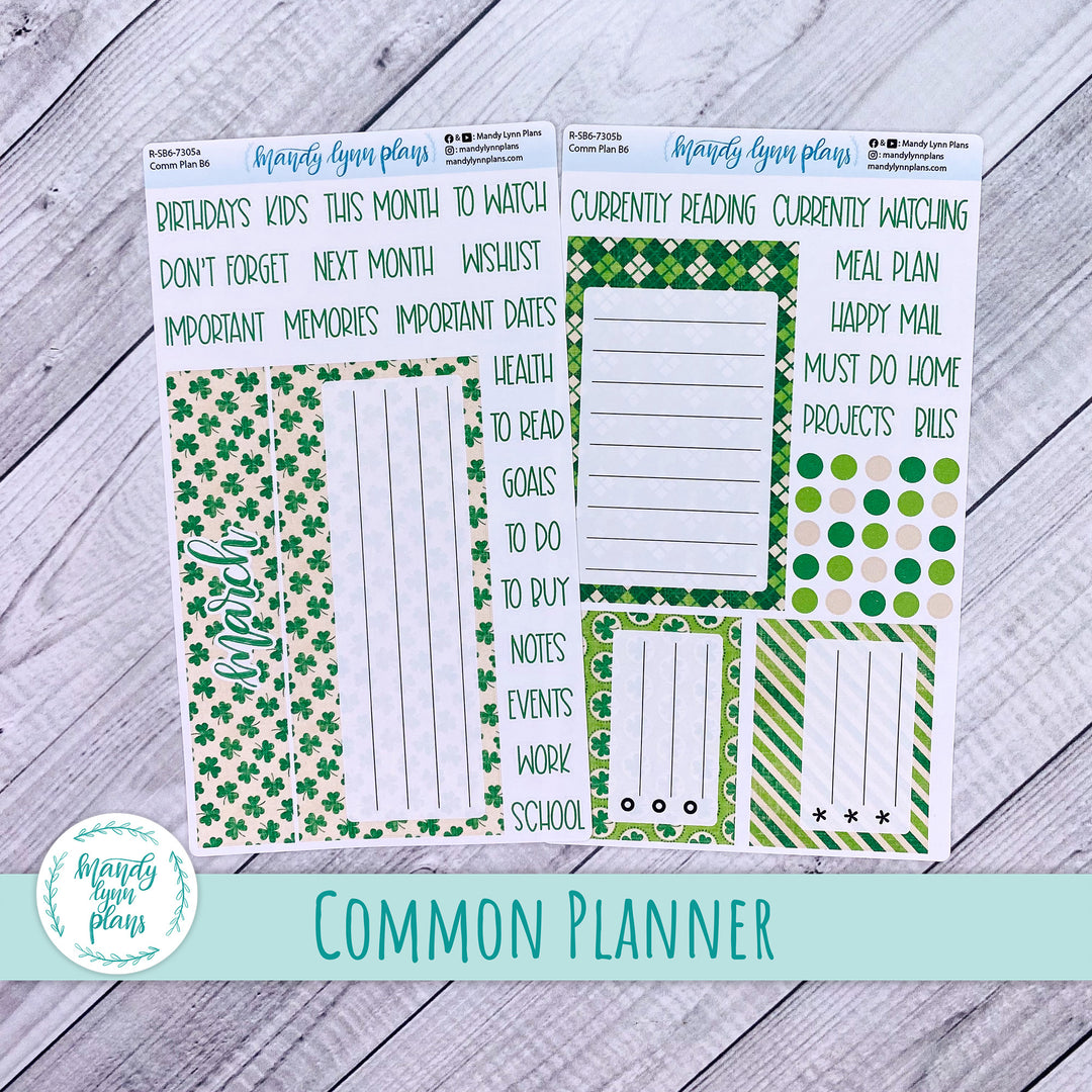 March Common Planner Dashboard || Vintage Shamrocks || 305