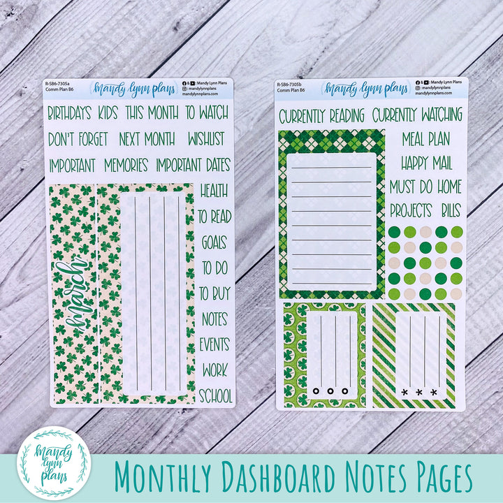 March Common Planner Dashboard || Vintage Shamrocks || 305