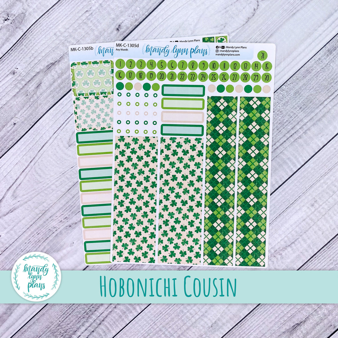 Any Month Hobonichi Cousin Monthly Kit || Vintage Shamrocks || MK-C-1305