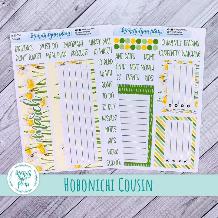 March Hobonichi Cousin Dashboard || Daffodils || R-1303