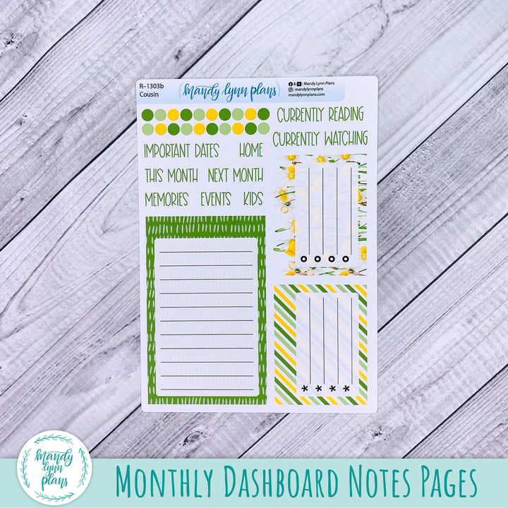 March Hobonichi Cousin Dashboard || Daffodils || R-1303