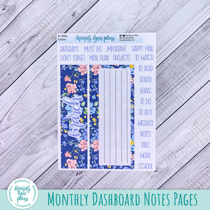 March Hobonichi Cousin Dashboard || Spring Delight || R-1304