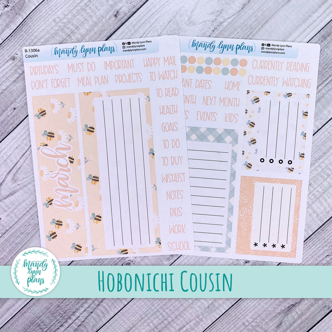 March Hobonichi Cousin Dashboard || Honey Bees || R-1306