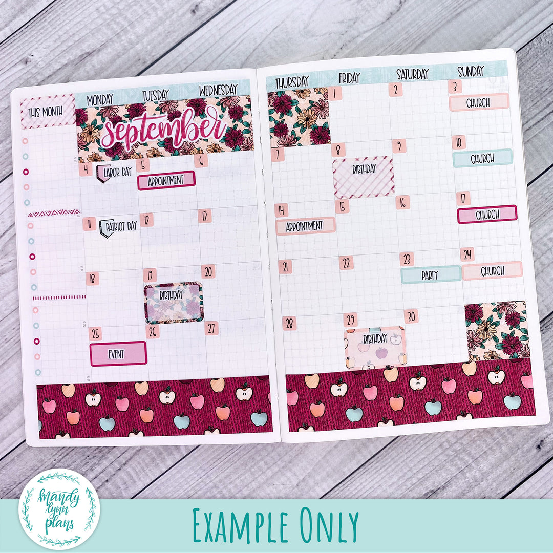 September 2023 B6 Common Planner Monthly Kit || Purple and Glitter || MK-SB6-7233