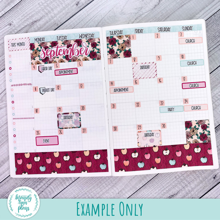 September 2023 B6 Common Planner Monthly Kit || Purple and Glitter || MK-SB6-7233