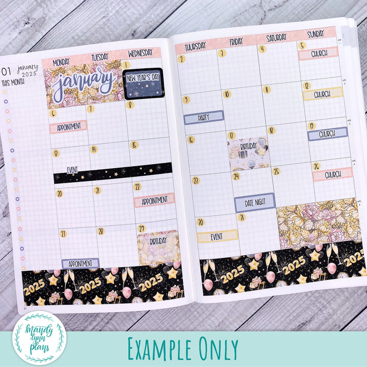 January 2025 Plans by Just Scribble Monthly || Dainty Floral || MK-A5P-297