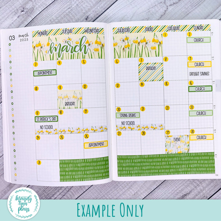 March 2025 Plans by Just Scribble Monthly || Vintage Shamrocks || MK-A5P-305