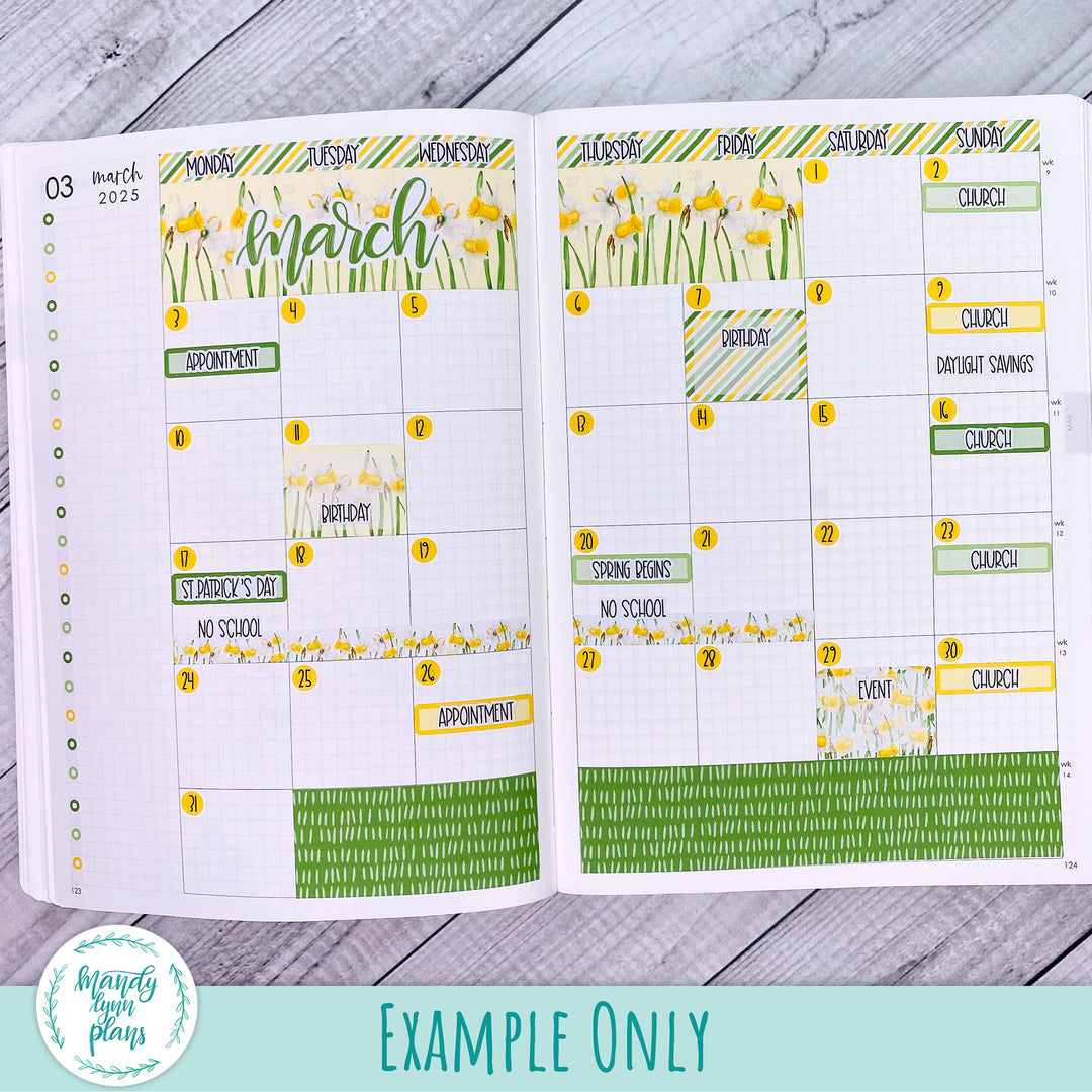 March 2025 Plans by Just Scribble Monthly || Daffodils || MK-A5P-303