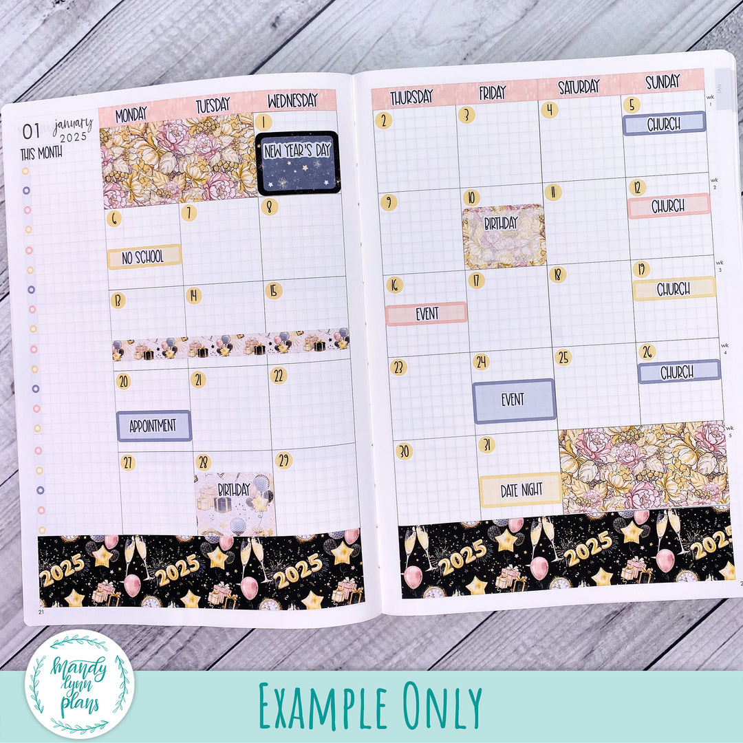 Any Month Plans by Just Scribble Monthly Kit || New Year's Party || MK-A5P-295