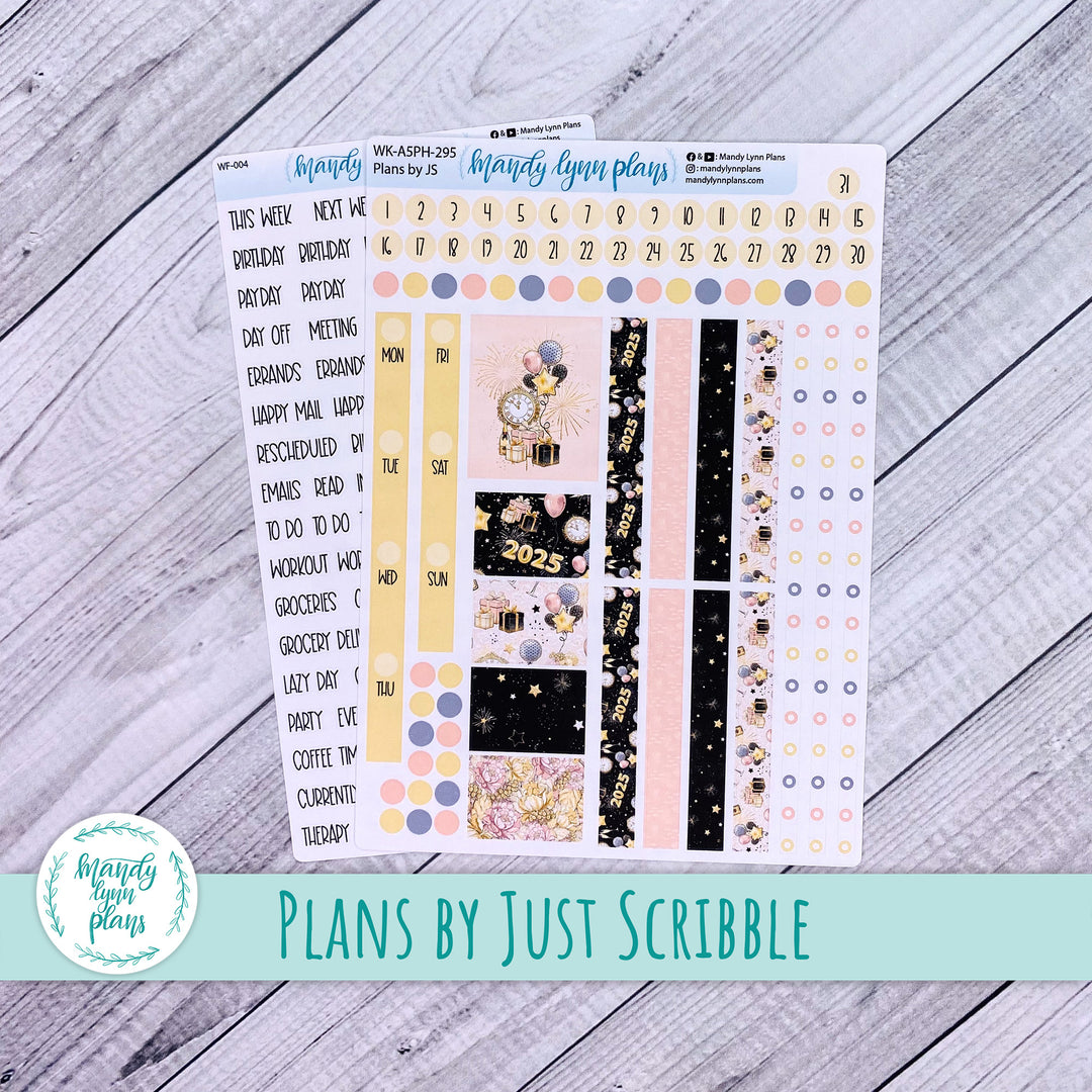 A5 Plans by Just Scribble Weekly Kit || New Year's Party || 295