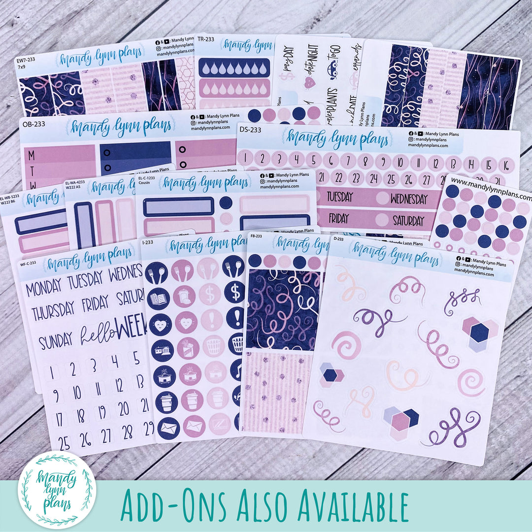 B6 Common Planner Weekly Kit || Purple and Glitter || WK-SB6-7233