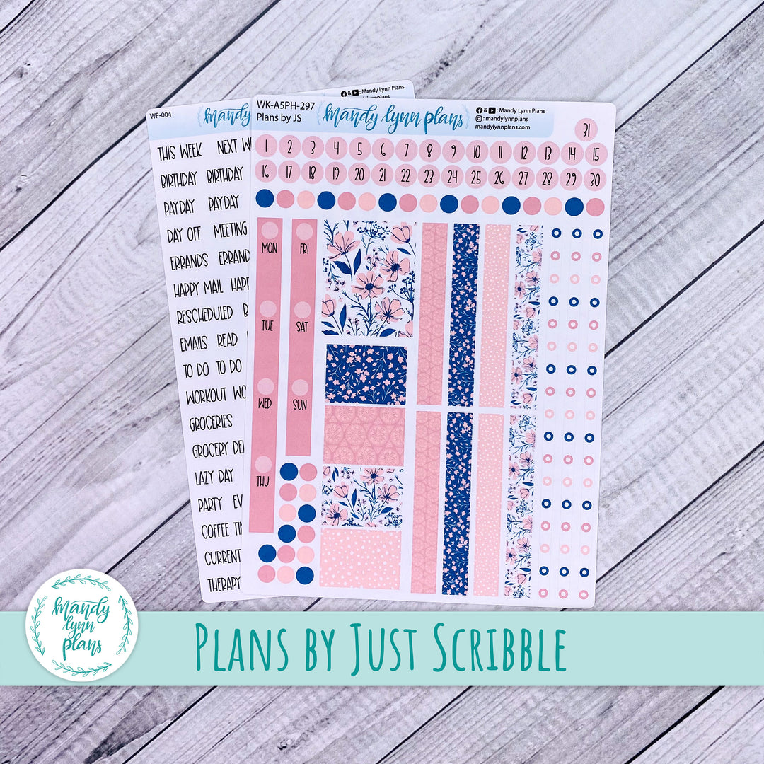 A5 Plans by Just Scribble Weekly Kit || Dainty Floral || 297