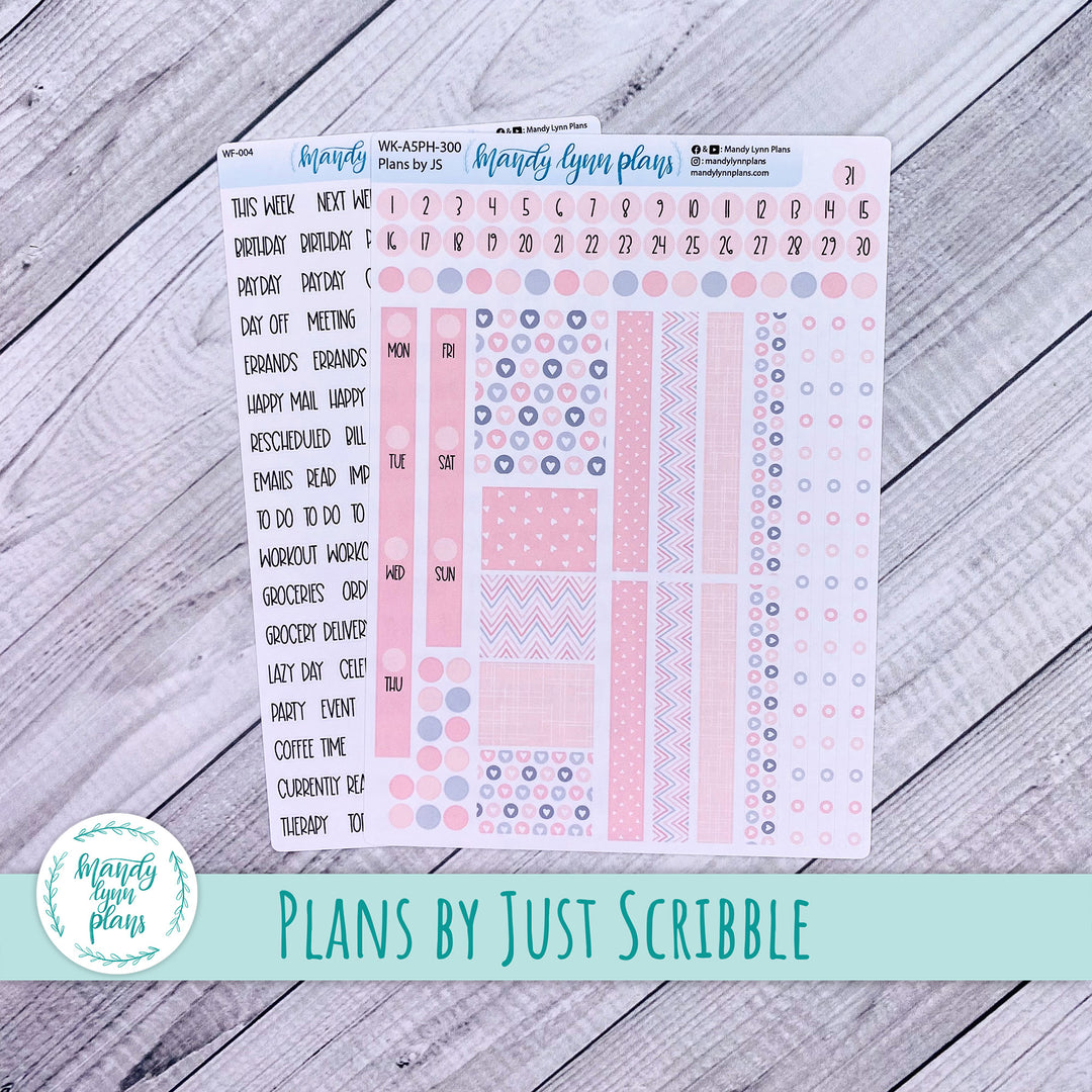 A5 Plans by Just Scribble Weekly Kit || Be Mine || 300