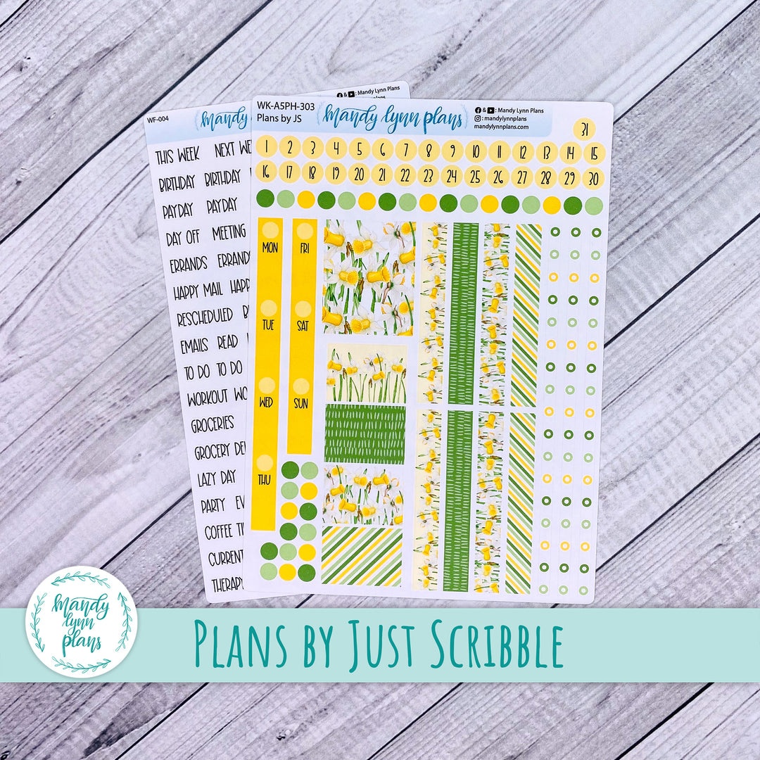 A5 Plans by Just Scribble Weekly Kit || Daffodils || 303