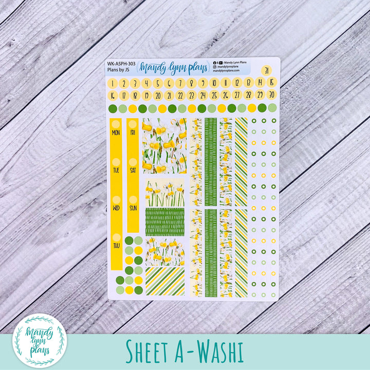 A5 Plans by Just Scribble Weekly Kit || Daffodils || 303