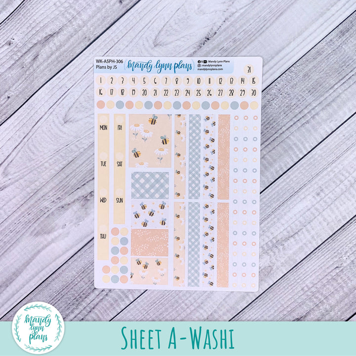 A5 Plans by Just Scribble Weekly Kit || Honey Bees || 306