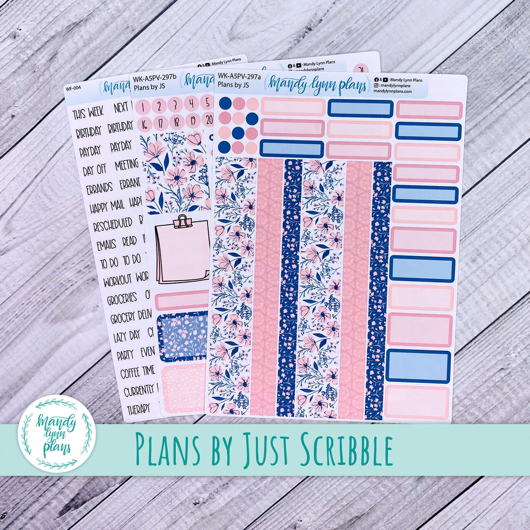 A5 Plans by Just Scribble Weekly Kit || Dainty Floral || 297