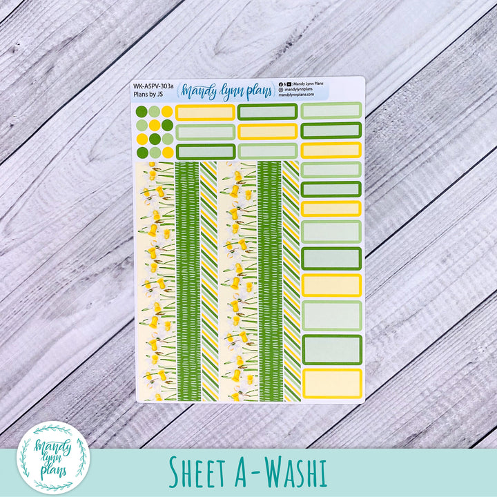 A5 Plans by Just Scribble Weekly Kit || Daffodils || 303