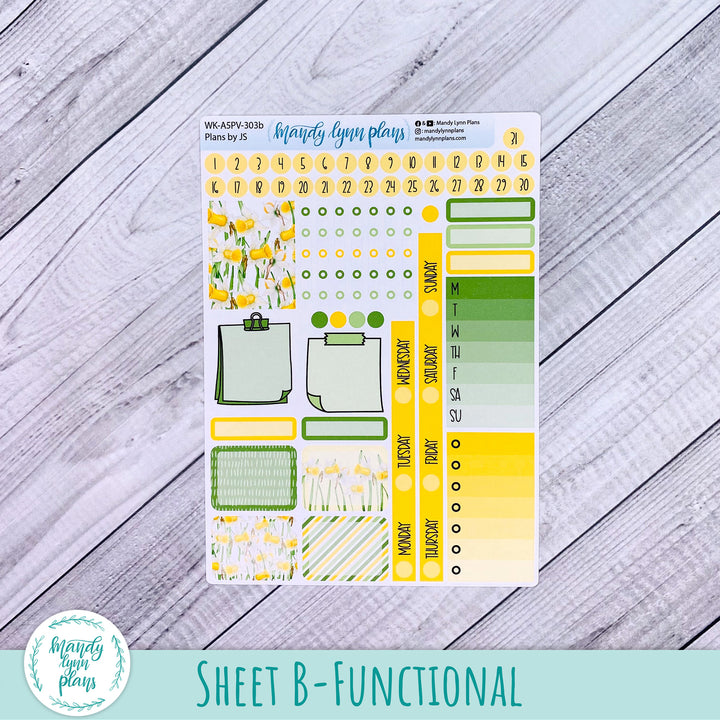 A5 Plans by Just Scribble Weekly Kit || Daffodils || 303