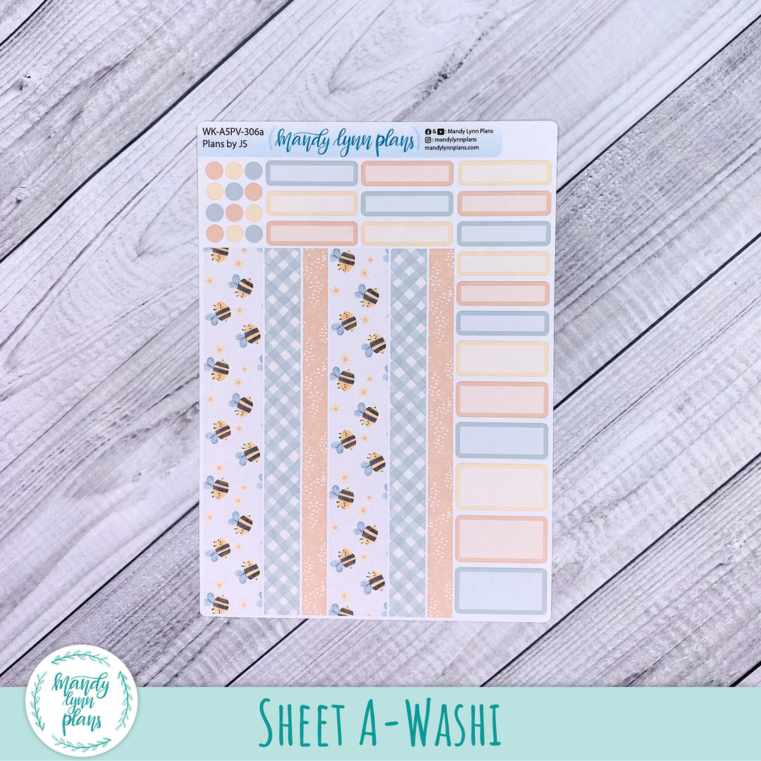 A5 Plans by Just Scribble Weekly Kit || Honey Bees || 306