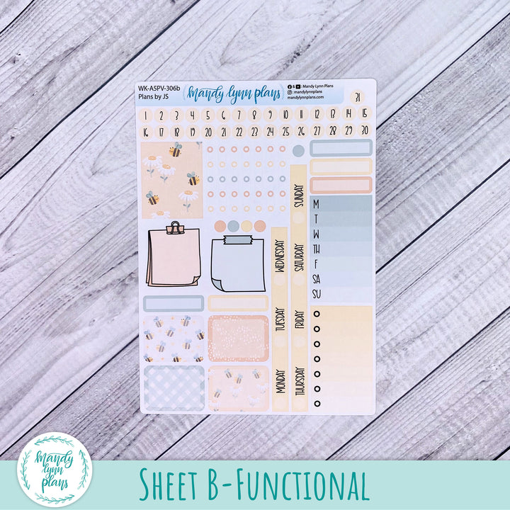 A5 Plans by Just Scribble Weekly Kit || Honey Bees || 306