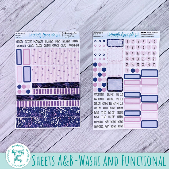 Any Month Hobonichi A6 Monthly Kit || Purple and Glitter || MK-A6T-3233