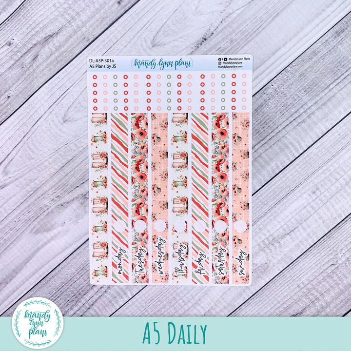 A5 Plans by Just Scribble Daily Kit || Red Poppies || DL-A5P-301