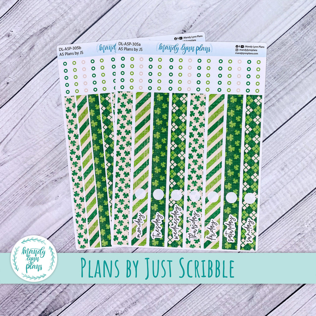 A5 Plans by Just Scribble Daily Kit || Vintage Shamrocks || DL-A5P-305