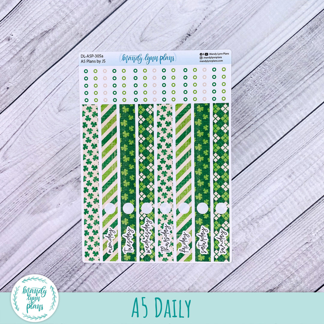 A5 Plans by Just Scribble Daily Kit || Vintage Shamrocks || DL-A5P-305