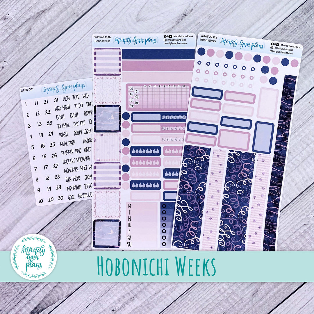 Hobonichi Weeks Weekly Kit || Purple and Glitter || WK-W-2233